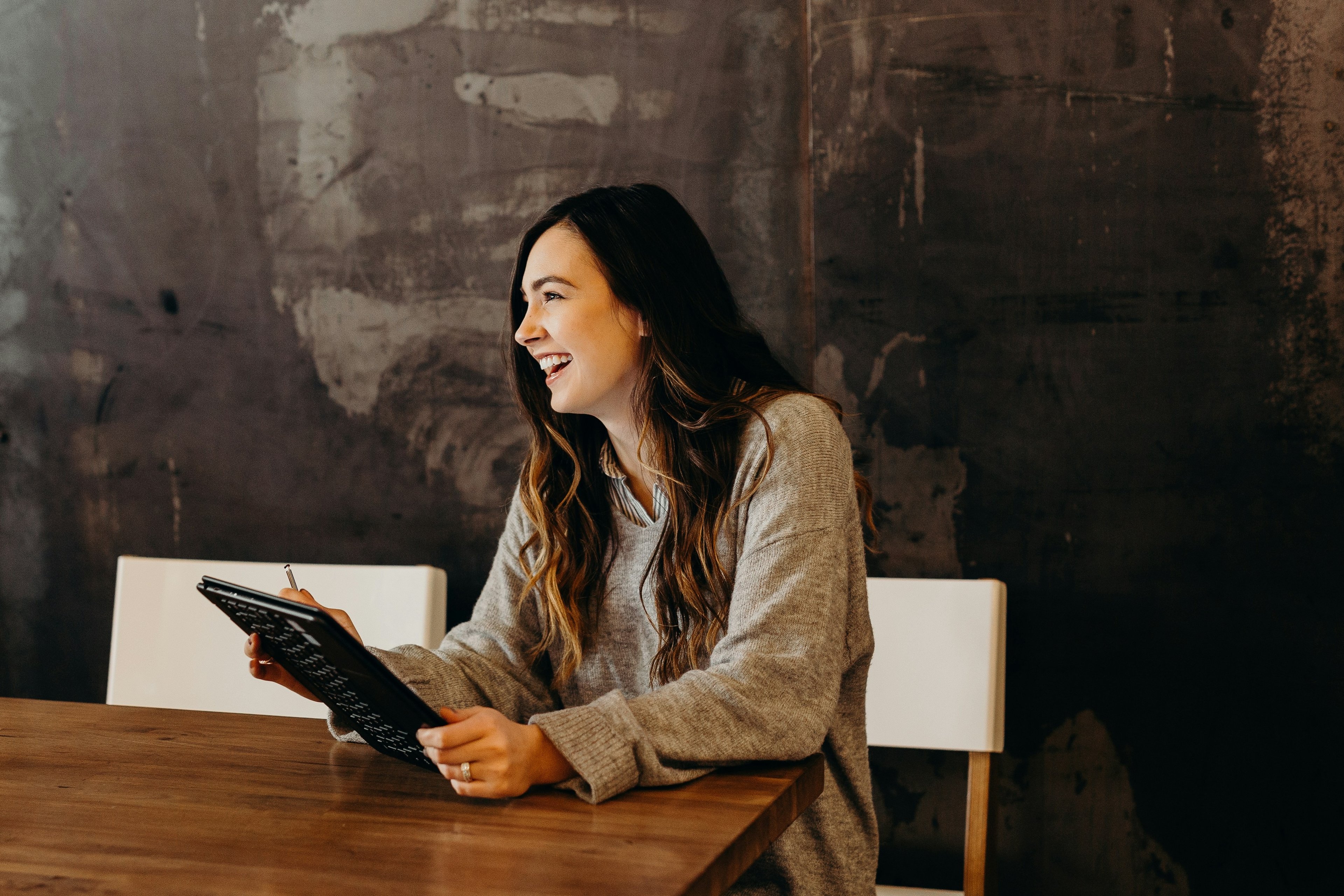 Financial planning with tablet